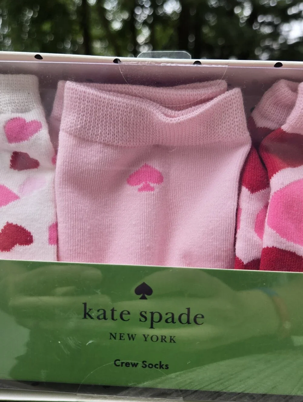 kate spade Pink and Red Heart Crew Socks - 3 Pair Set